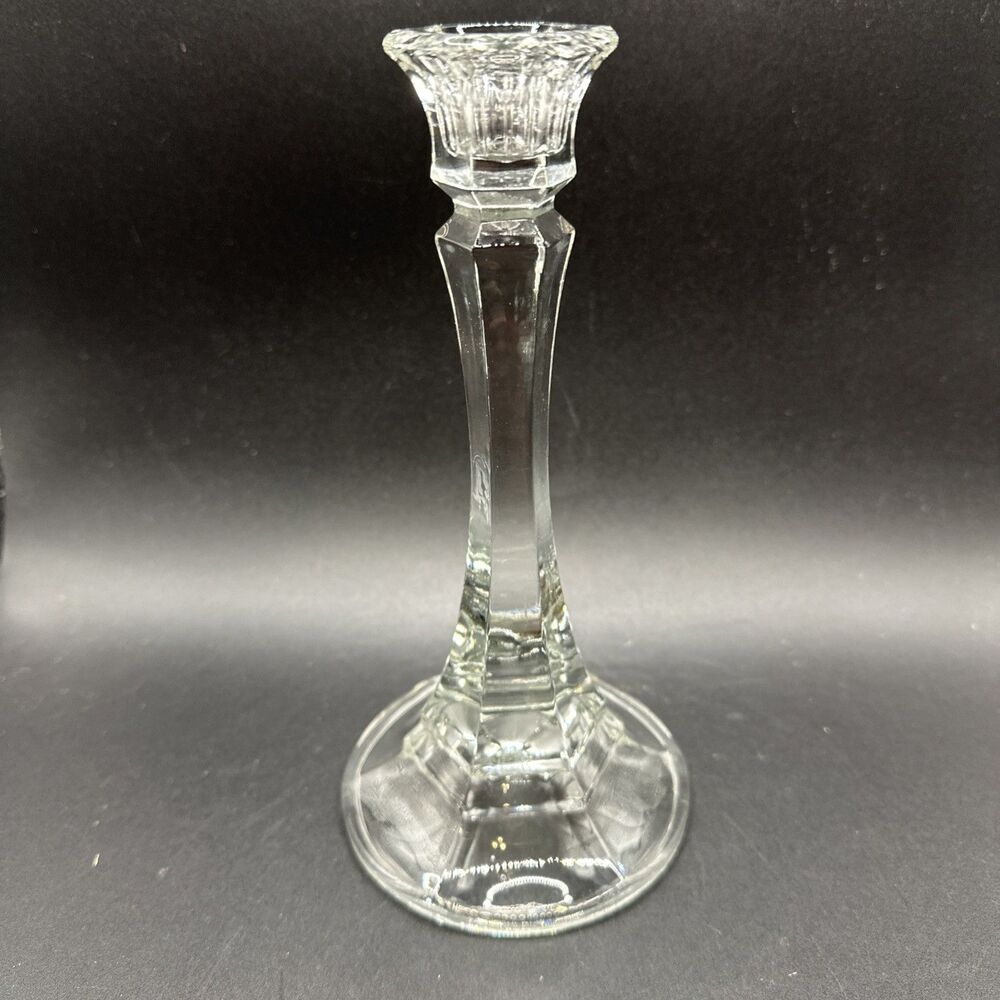 Indiana Glass Candle Candlestick Crystal 7.5 inches 0768130 USA Vintage